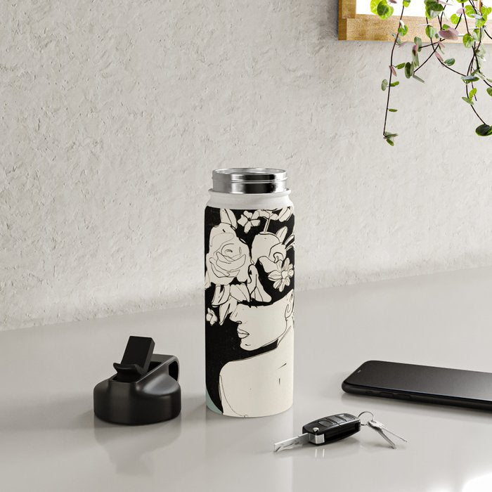 Bloom 8 Line Drawing Water Bottle Gallery Image 4