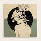 Bloom 8 Line Drawing Wood Wall Art Gallery Image 1