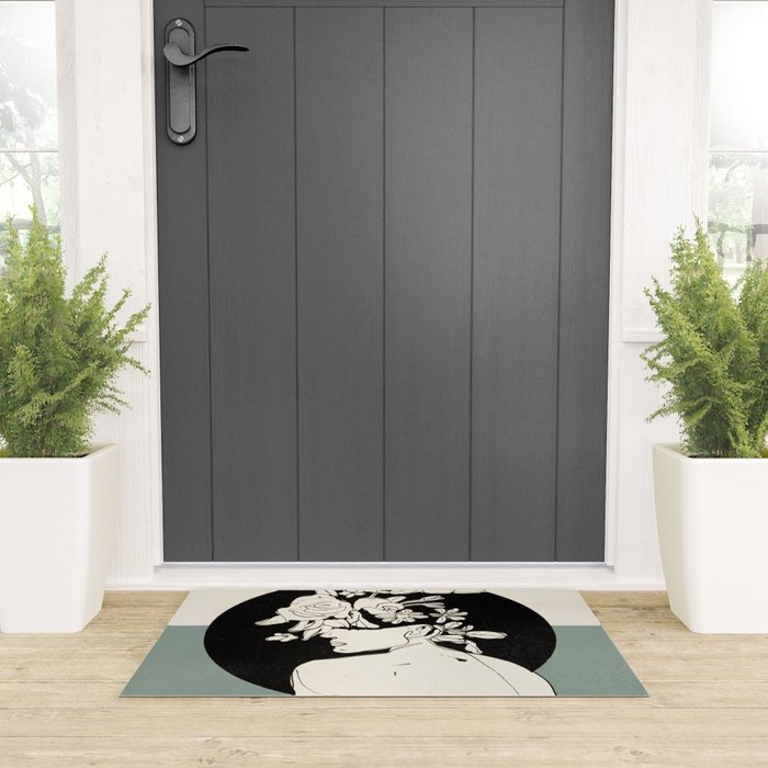 Bloom 8 Line Drawing Welcome Mat Gallery Image 3