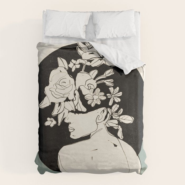 Bloom 8 Line Drawing Duvet Cover Gallery Image 6