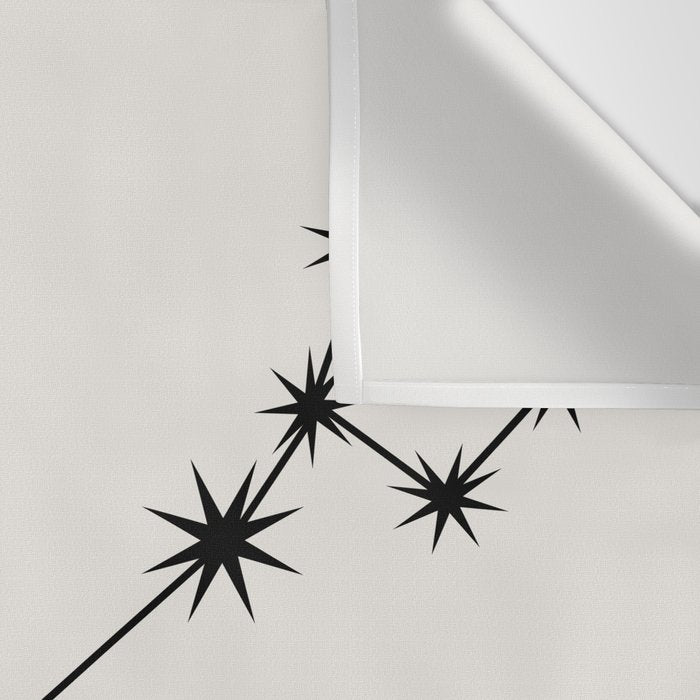 Pisces Zodiac Star Constellation Line Art White Wall Tapestry Gallery Image 3