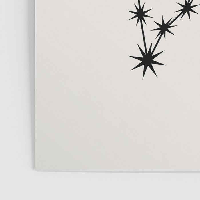 Pisces Zodiac Star Constellation Line Art White Poster Gallery Image 3