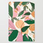 The Peach Garden , Vintage Botanical Tropical Jungle, Fruits Plants Pastel Summer Forest Cutting Board Gallery Image 1