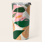 The Peach Garden , Vintage Botanical Tropical Jungle, Fruits Plants Pastel Summer Forest Travel Mug Gallery Image 2