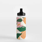 The Peach Garden , Vintage Botanical Tropical Jungle, Fruits Plants Pastel Summer Forest Water Bottle Gallery Image 2