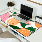 The Peach Garden , Vintage Botanical Tropical Jungle, Fruits Plants Pastel Summer Forest Desk Mat Gallery Image 2
