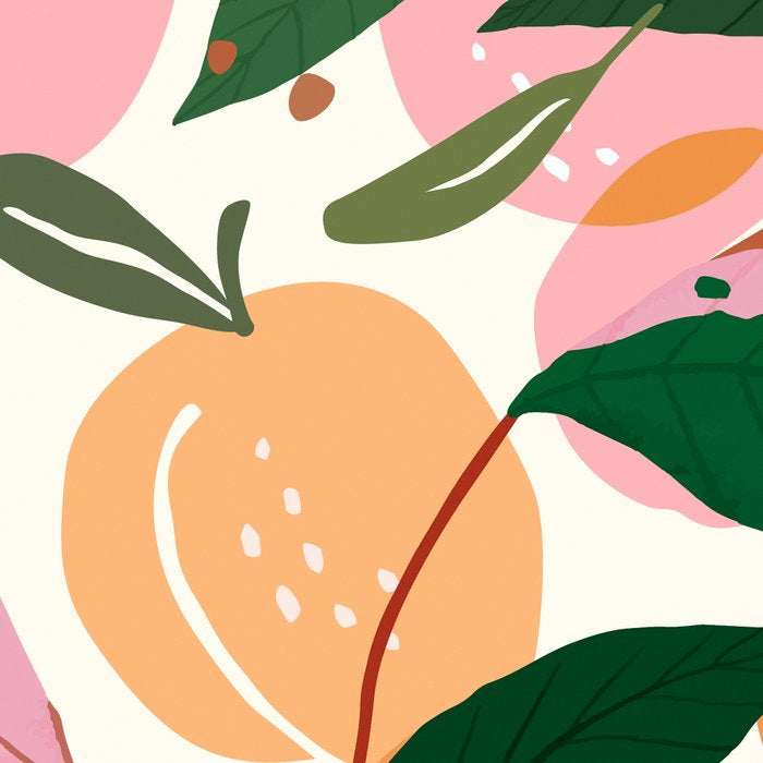 The Peach Garden , Vintage Botanical Tropical Jungle, Fruits Plants Pastel Summer Forest Coffee Mug Gallery Image 2