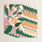 The Peach Garden , Vintage Botanical Tropical Jungle, Fruits Plants Pastel Summer Forest Wrapping Paper Gallery Image 3