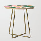 The Peach Garden , Vintage Botanical Tropical Jungle, Fruits Plants Pastel Summer Forest Side Table Gallery Image 1