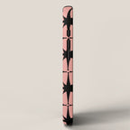 Midcentury Modern Atomic Starburst Pattern in 50s Bathroom Pink and Black iPhone Case Gallery Image 2