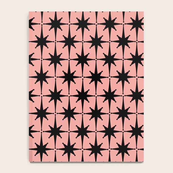 Midcentury Modern Atomic Starburst Pattern in 50s Bathroom Pink and Black Notebook Gallery Image 4