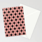 Midcentury Modern Atomic Starburst Pattern in 50s Bathroom Pink and Black Stationery Card Gallery Image 2