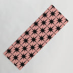 Midcentury Modern Atomic Starburst Pattern in 50s Bathroom Pink and Black Yoga Mat Gallery Image 1