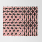 Midcentury Modern Atomic Starburst Pattern in 50s Bathroom Pink and Black Throw Blanket Gallery Image 2
