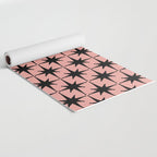 Midcentury Modern Atomic Starburst Pattern in 50s Bathroom Pink and Black Yoga Mat Gallery Image 2