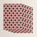 Midcentury Modern Atomic Starburst Pattern in 50s Bathroom Pink and Black Wrapping Paper Gallery Image 3