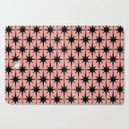 Midcentury Modern Atomic Starburst Pattern in 50s Bathroom Pink and Black Cutting Board Gallery Image 1