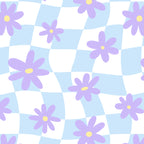 Retro psychedelic flower checkered print Coffee Mug Gallery Image 2