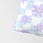 Retro psychedelic flower checkered print Pillow Sham Gallery Image 4