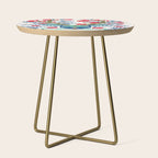 Floral Antlers - Red & Navy Side Table Gallery Image 1