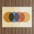 Abstraction_SUNRISE_SUNSET_CIRCLE_RISING_COLORFUL_POP_ART_0425A Outdoor Rug Gallery Image 1