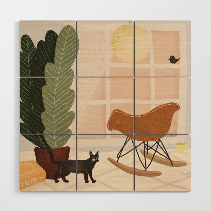 Interior and Cat Wood Wall Art Gallery Image 1