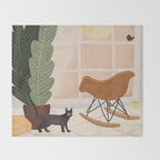 Interior and Cat Throw Blanket Gallery Image 2