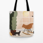 Interior and Cat Tote Bag Gallery Image 1