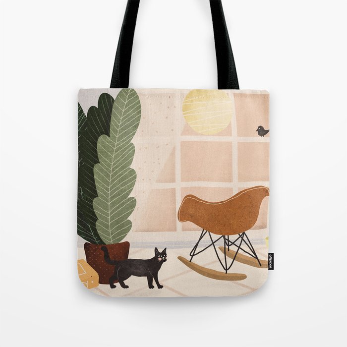 Interior and Cat Tote Bag Gallery Image 1
