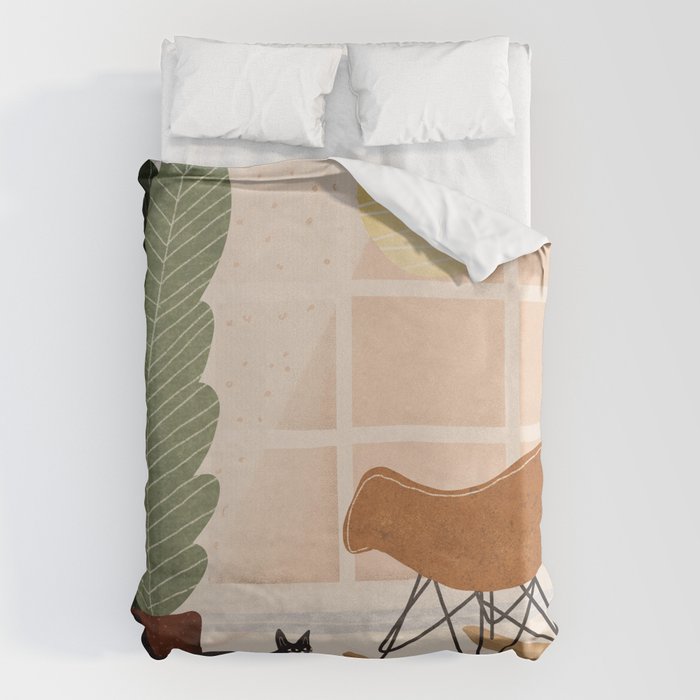 Interior and Cat Duvet Cover Gallery Image 6