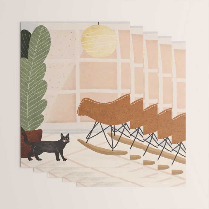 Interior and Cat Wrapping Paper Gallery Image 3