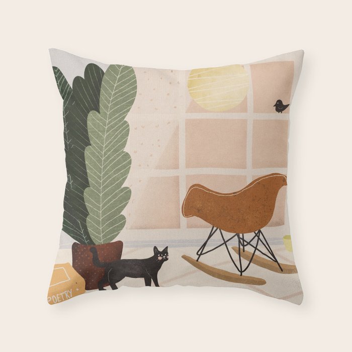 Interior and Cat Throw Pillow Gallery Image 6