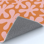 Funky Abstract Amoeba Dance Pattern Blush Pink and Orange Rug Gallery Image 4