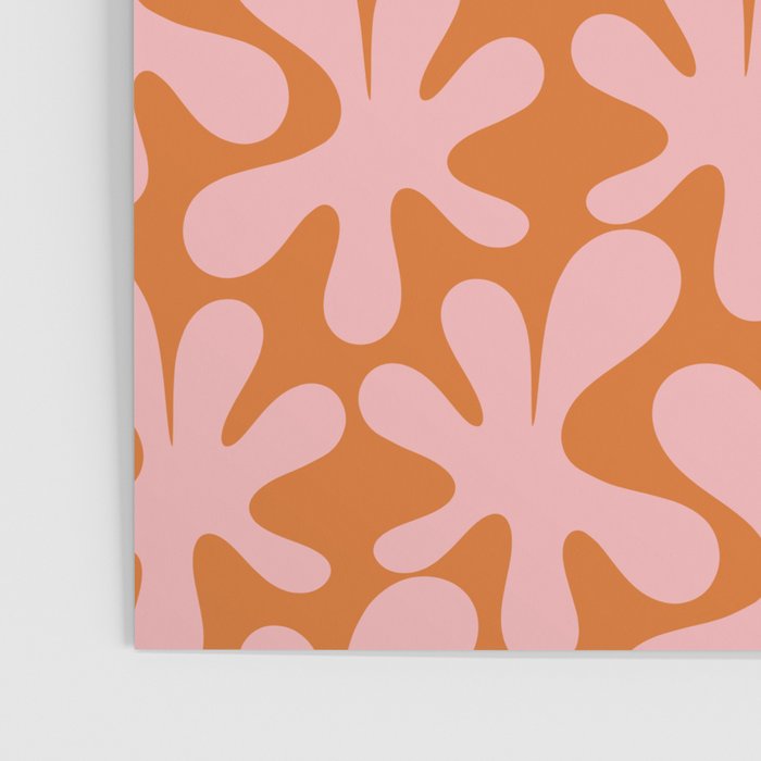 Funky Abstract Amoeba Dance Pattern Blush Pink and Orange Poster Gallery Image 3