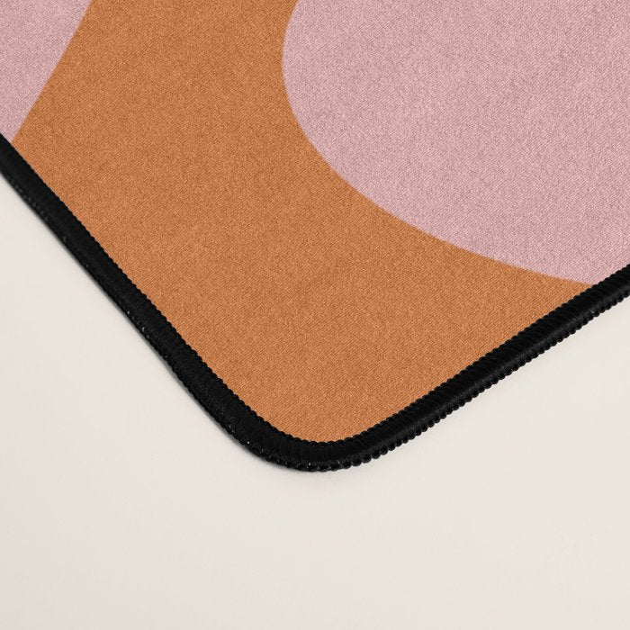 Funky Abstract Amoeba Dance Pattern Blush Pink and Orange Desk Mat Gallery Image 4