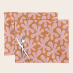 Funky Abstract Amoeba Dance Pattern Blush Pink and Orange Placemat Gallery Image 1