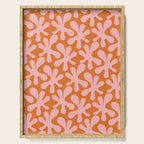 Funky Abstract Amoeba Dance Pattern Blush Pink and Orange Serving Tray Gallery Image 1