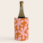 Funky Abstract Amoeba Dance Pattern Blush Pink and Orange Wine Chiller Gallery Image 1