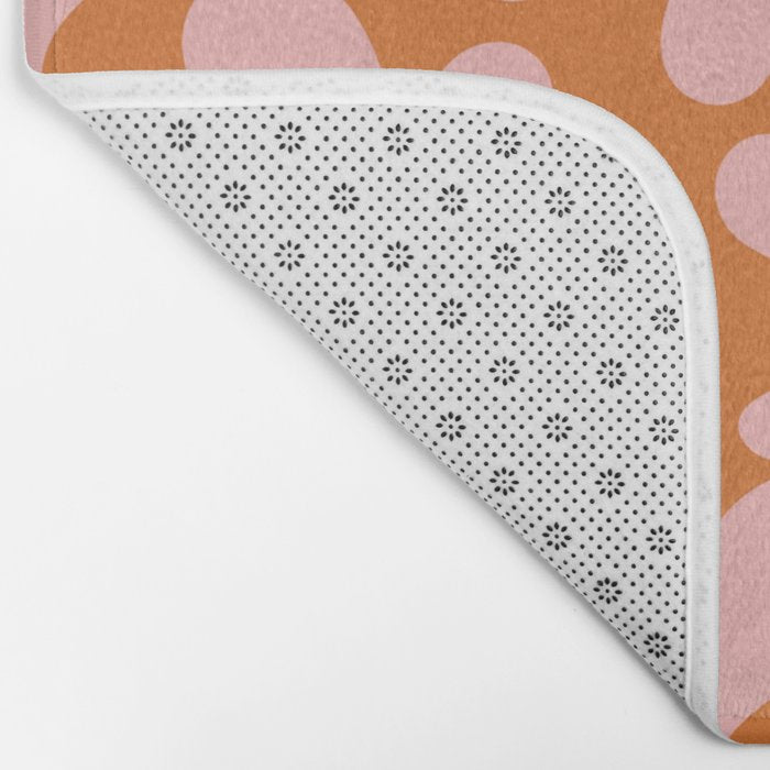 Funky Abstract Amoeba Dance Pattern Blush Pink and Orange Bath Mat Gallery Image 2