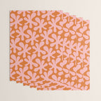 Funky Abstract Amoeba Dance Pattern Blush Pink and Orange Wrapping Paper Gallery Image 3