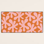 Funky Abstract Amoeba Dance Pattern Blush Pink and Orange Desk Mat Gallery Image 3