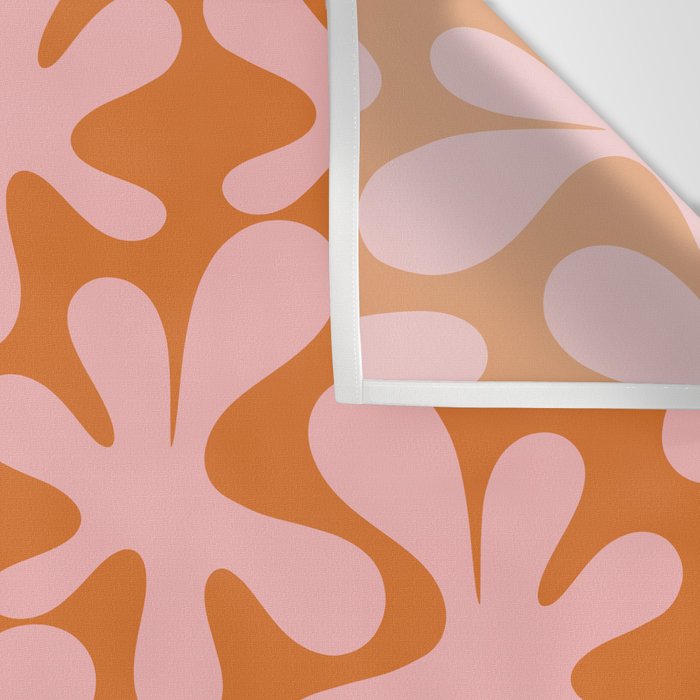 Funky Abstract Amoeba Dance Pattern Blush Pink and Orange Wall Tapestry Gallery Image 3