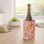 Funky Abstract Amoeba Dance Pattern Blush Pink and Orange Wine Chiller Gallery Image 4