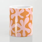 Funky Abstract Amoeba Dance Pattern Blush Pink and Orange Coffee Mug Gallery Image 4