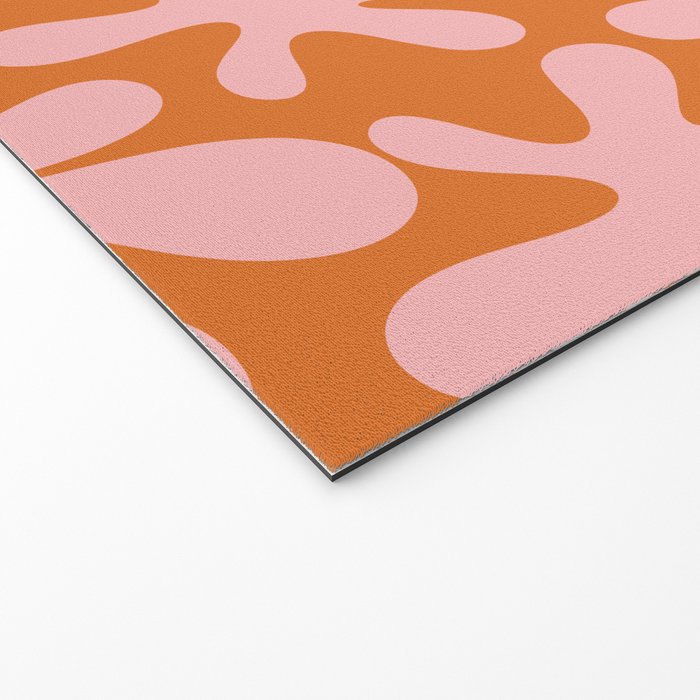 Funky Abstract Amoeba Dance Pattern Blush Pink and Orange Welcome Mat Gallery Image 2
