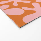 Funky Abstract Amoeba Dance Pattern Blush Pink and Orange Welcome Mat Gallery Image 2