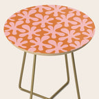 Funky Abstract Amoeba Dance Pattern Blush Pink and Orange Side Table Gallery Image 2