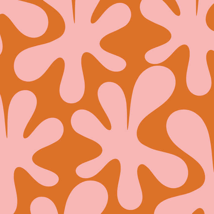 Funky Abstract Amoeba Dance Pattern Blush Pink and Orange Coffee Mug Gallery Image 2