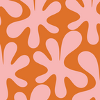 Funky Abstract Amoeba Dance Pattern Blush Pink and Orange Coffee Mug Gallery Image 2