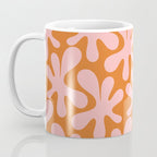 Funky Abstract Amoeba Dance Pattern Blush Pink and Orange Coffee Mug Gallery Image 3